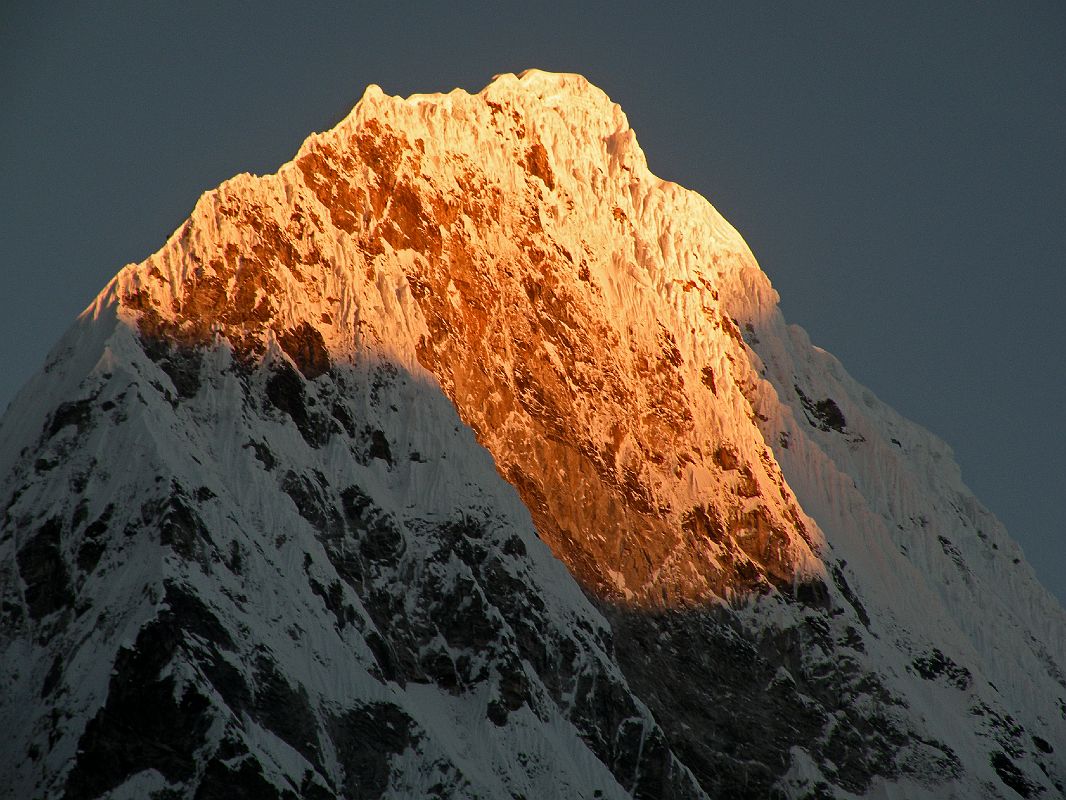 Rolwaling 06 02 Kang Nachugo Summit Close Up At Sunrise From Kabug